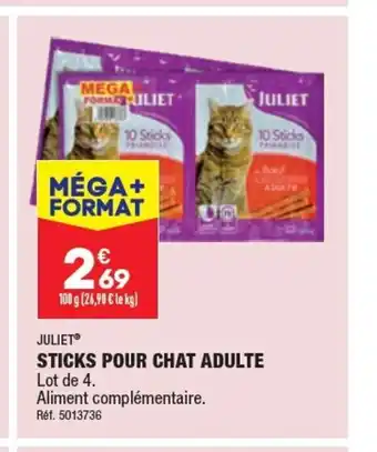 ALDI STICKS POUR CHAT ADULTE offre