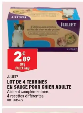 ALDI LOT DE 4 TERRINES EN SAUCE POUR CHIEN ADULTE offre