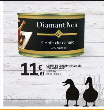 E.Leclerc CONFIT DE CANARD 4/5 CUISSES "DIAMANT NOIR" offre