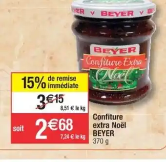 Cora x Carrefour Confiture extra Noël BEYER 370 g offre