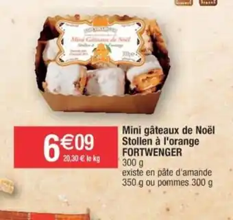 Cora x Carrefour Mini gâteaux de Noël Stollen à l'orange FORTWENGER offre