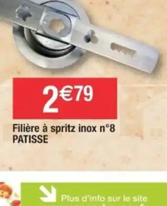 Filière à spritz inox n°8 PATISSE