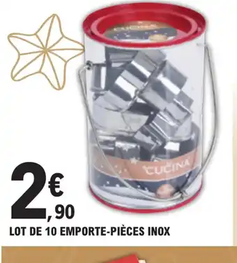 E.Leclerc Express LOT DE 10 EMPORTE-PIÈCES INOX offre