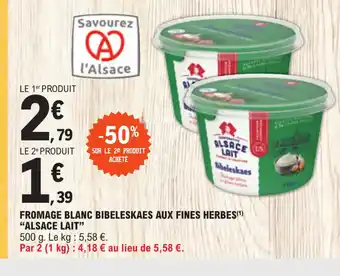 E.Leclerc Express FROMAGE BLANC BIBELESKAES AUX FINES HERBES ALSACE LAIT offre