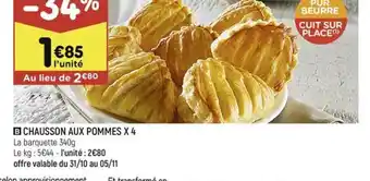 Leader Price B CHAUSSON AUX POMMES X 4 offre
