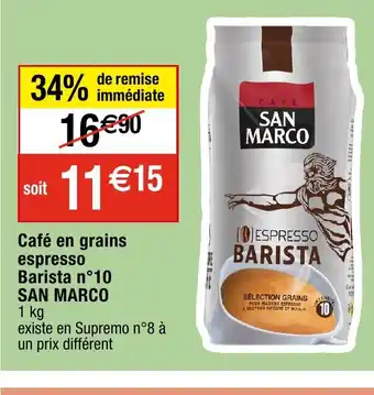 Migros Café en grains espresso Barista n°10 SAN MARCO offre