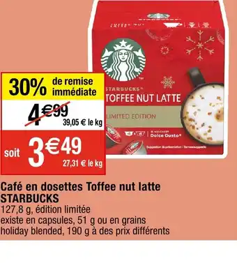 Migros Café en dosettes Toffee nut latte STARBUCKS offre