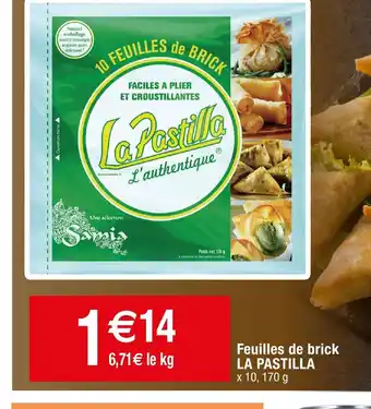 Migros Feuilles de brick LA PASTILLA offre