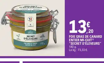 E.Leclerc FOIE GRAS DE CANARD ENTIER MI-CUIT offre