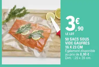 E.Leclerc 50 SACS SOUS VIDE GAUFRÉS 16 X 23 CM offre