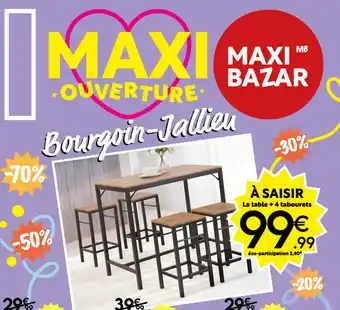 La table + 4 tabourets