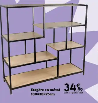 Maxi Bazar Etagère en métal 100x30x95cm offre