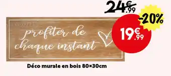 Maxi Bazar Déco murale en bois 80x30cm offre
