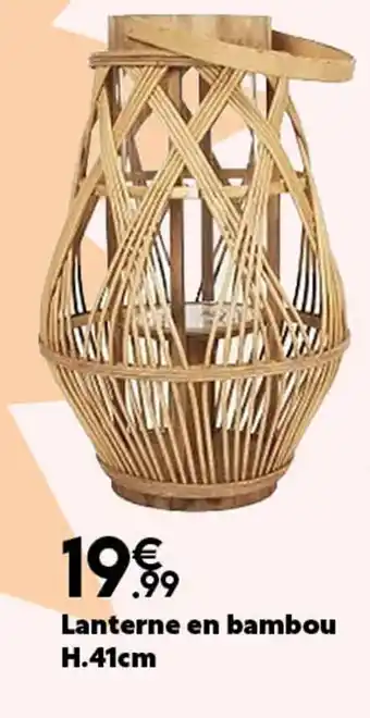 Maxi Bazar Lanterne en bambou H.41cm offre