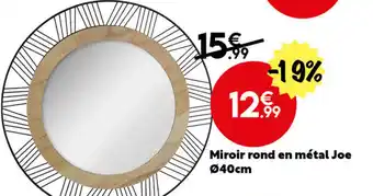 Maxi Bazar Miroir rond en métal Joe 940cm offre