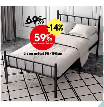 Maxi Bazar Lit en métal 90x190cm offre