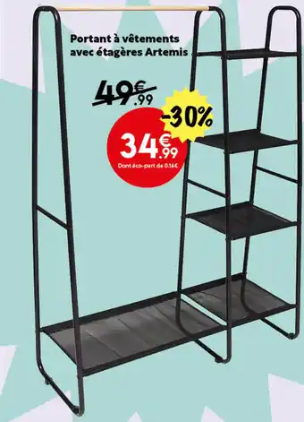 Maxi Bazar Portant à vêtements avec étagères Artemis offre