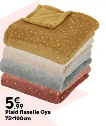 Maxi Bazar Plaid flanelle Oya 75x100cm offre