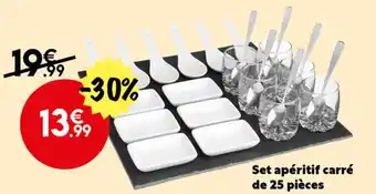 Maxi Bazar Set apéritif carré de 25 pièces offre