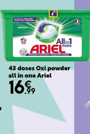 Maxi Bazar 43 doses Oxi powder all in one Ariel offre