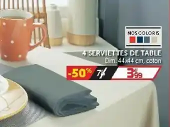 Gifi 4 Serviettes de table offre