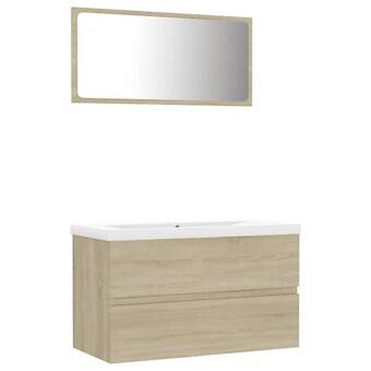 Bricomarché Vidaxl ensemble de meubles de salle de bain chêne sonoma aggloméré offre