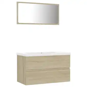 Bricomarché Vidaxl ensemble de meubles de salle de bain chêne sonoma aggloméré offre