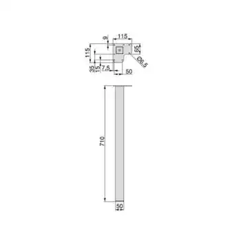 Bricorama Emuca pieds carrés pour table, 50x50mm, peint en blanc, acier offre