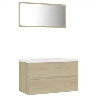 Bricorama Vidaxl ensemble de meubles de salle de bain chêne sonoma aggloméré offre