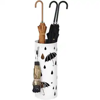 Bricorama Kawe - porte-parapluies style moderne couloir - 19.5x49 cm - porte-parapluies avec égouttoir - blanc offre
