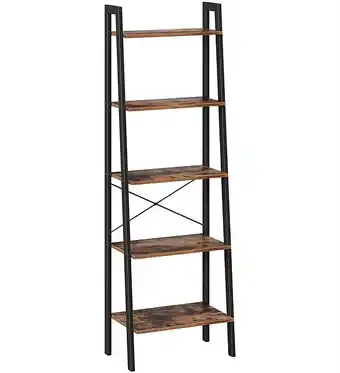 Bricorama Larbin - étagère style rustique salon/chambre à coucher/bureau - 172x56x34 cm - 5 tablettes - marron offre
