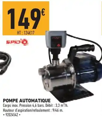 Brico Cash Pompe Automatique offre