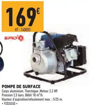 Brico Cash Pompe De Surface offre