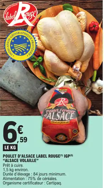 E.Leclerc POULET D'ALSACE LABEL ROUGE(¹) IGP(5) "ALSACE VOLAILLE" offre