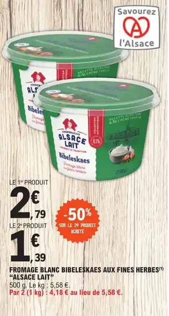 E.Leclerc FROMAGE BLANC BIBELESKAES AUX FINES HERBES(¹) "ALSACE LAIT" offre