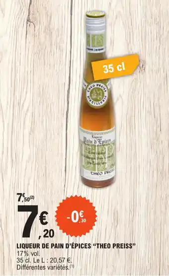 E.Leclerc LIQUEUR DE PAIN D'ÉPICES "THEO PREISS" offre