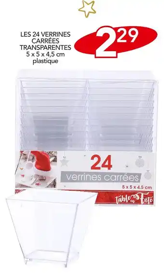 Les 24 verrines carrées transparentes
