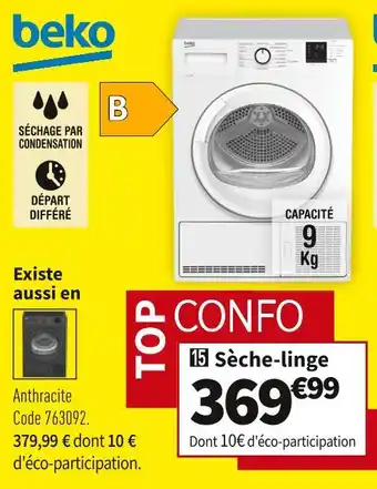 Conforama Beko sèche-linge dcb912w offre