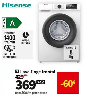 Conforama Hisense lave-linge w814qpm offre
