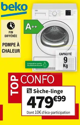 Conforama Beko seche-linge slbf94w0 offre