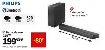 Conforama Philips barre de son tab7207 offre