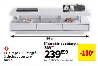 Conforama Meuble tv bas à poser 160 cm galaxy offre