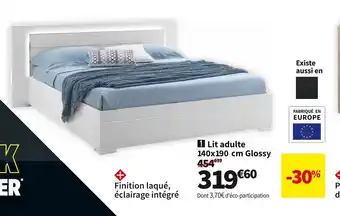 Conforama Lit adulte 140x190 cm glossy offre