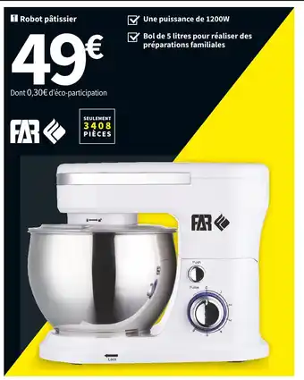 Conforama Far robot pâtissier far km5120021rbw offre