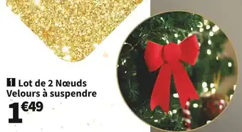 Conforama  lot de 2 nœuds velours à suspendre offre