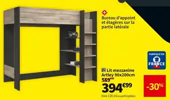Conforama Lit mezzanine 90x200cm offre