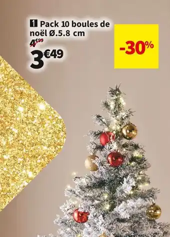Conforama Pack 10 boules de noël ø.5.8 cm offre