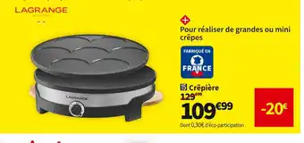 Conforama Lagrange crêpière lagrange 109016 offre