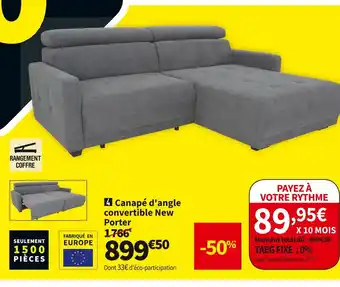 Conforama Canape d'angle convertible new porter offre