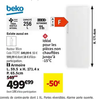 Conforama Beko cong. armoire rfne290l31wn offre